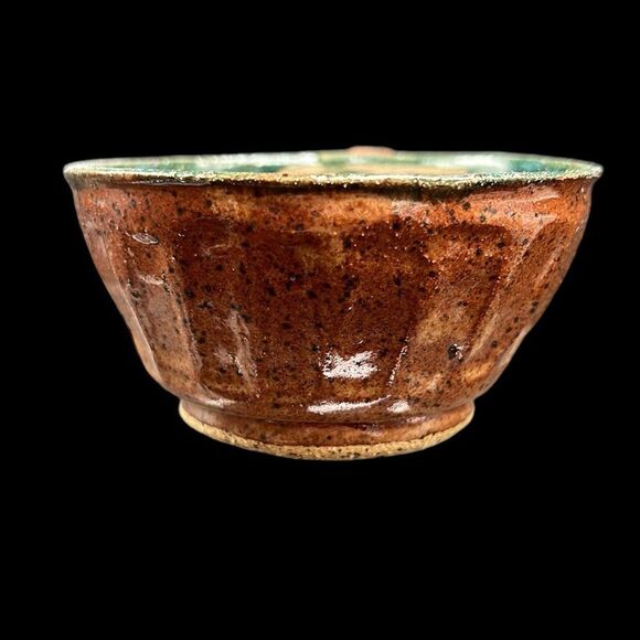 Mug Teacups Set Miamado Sandstone Studio Art Pottery Brown Green Stamped - Picture 12 of 16